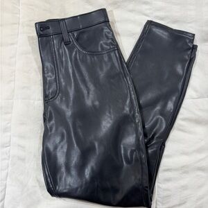 Abercrombie & Fitch Vegan Leather Pants - Black